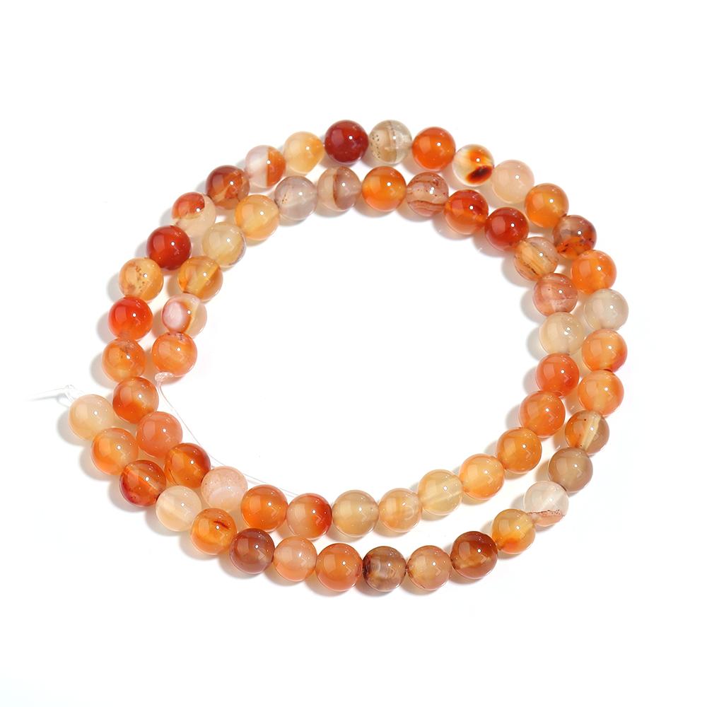 4 6 8 10 12mm Natural Red Agate Stone Beads Round Loose Gemstone Beads for Jewelry Making DIY Bracelets Necklace Accessories