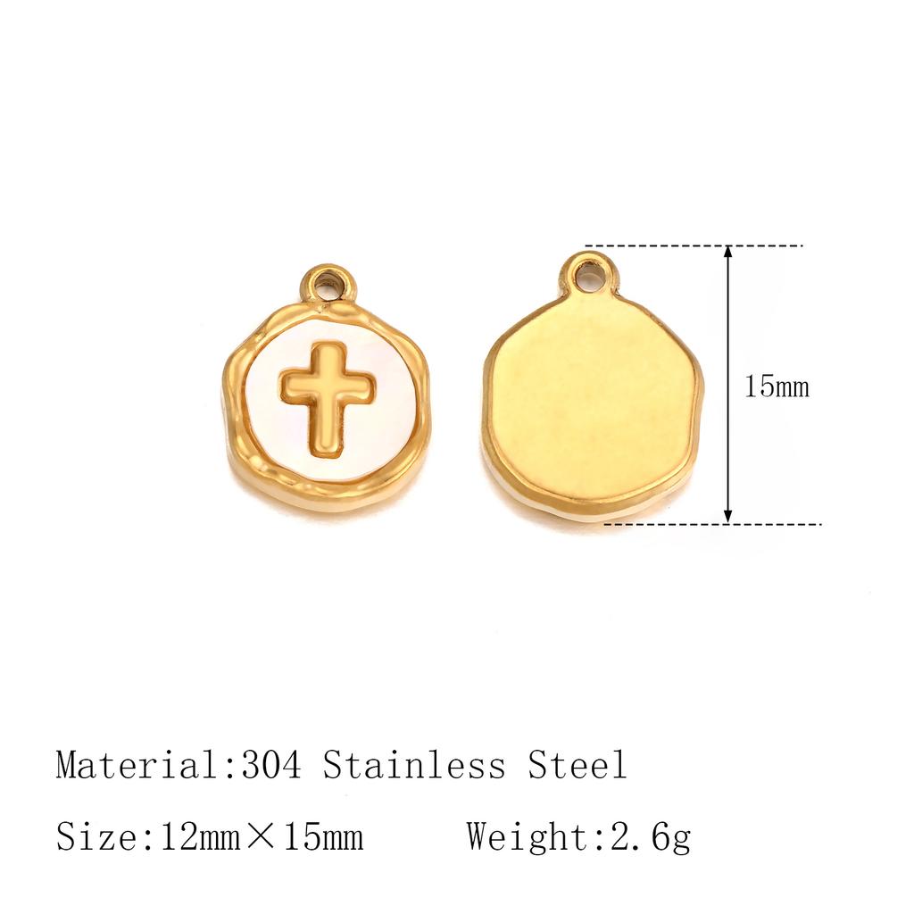 3Pcs Stainless Steel Star/Moon/Sun Charms Rhinestone/Natural Shell Pendant Handmade Necklace Earring DIY Jewelry Making Supplies