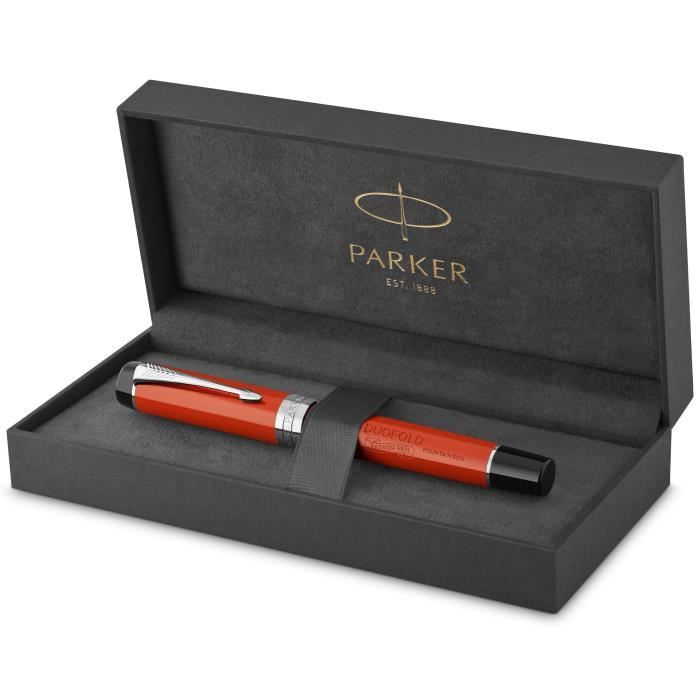 Stylo Plume - PARKER - Duofold Centennial - Big Red Vintage - Plume Moyenne 18K - Attributs Palladium