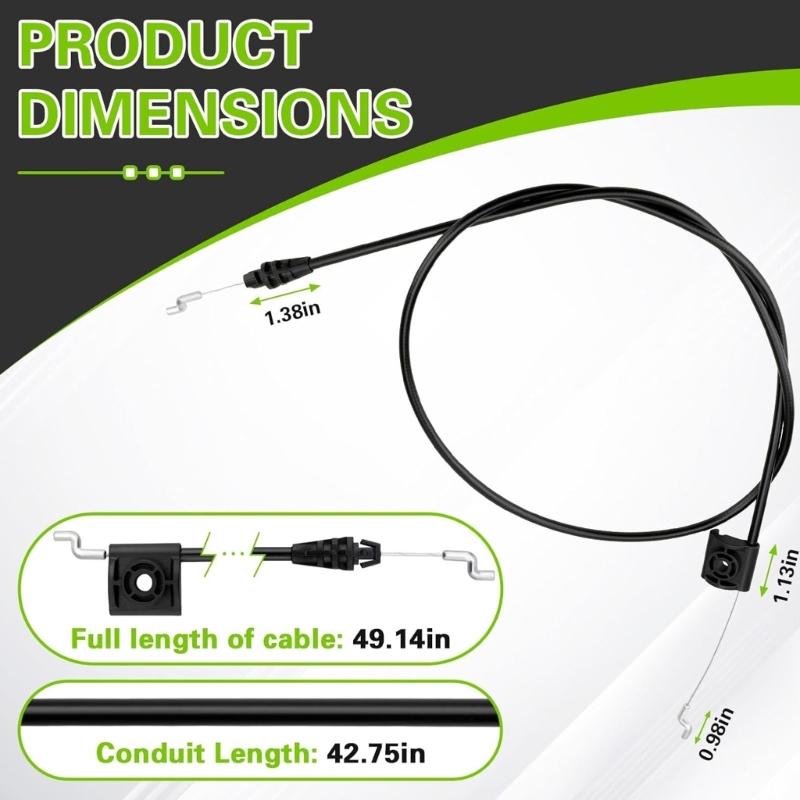 Corrosion Resistant Mower Brake Cable Suitable With Multiple Models Heavy Duty PVC Protection Brake Cable
