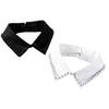 Detachable Fake Collar With Pearls Beads For Shirt Stylish Japanese Design Polyester Blend Accessory