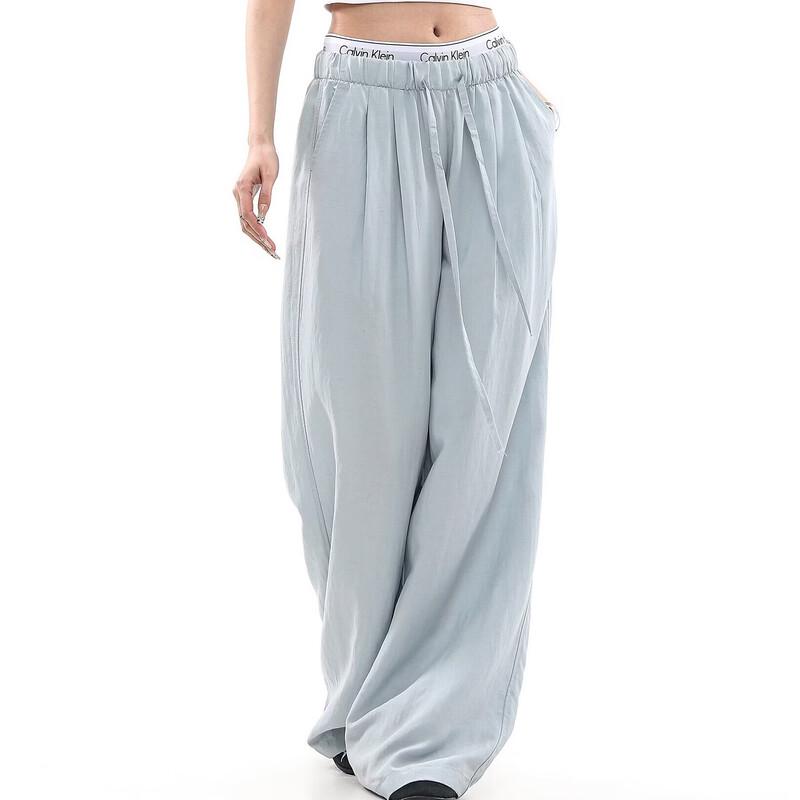 Damen Hose mit lockerem Schnitt aus Leinenmischung mit weitem Bein