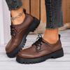 New Plus Size Women'S Thick-Soled Casual Shoes Round Head Spring And Autumn New Small Leather Shoes Fashion Versatile