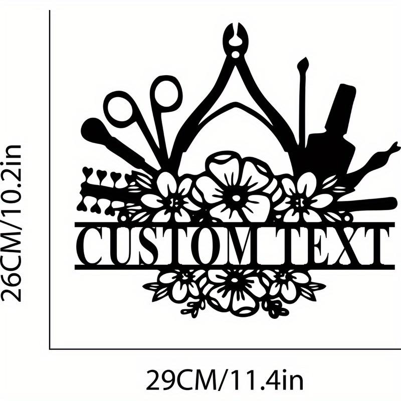 Custom Floral Nail Tech Metal Wall Art, Personalized Salon Name Sign, Elegant Home & Nail Beauty Decor