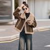 Women's Petite Korean-Style Fur-Integrated Lamb Wool Winter Coat - Short, Thick & Warm (YE6301)