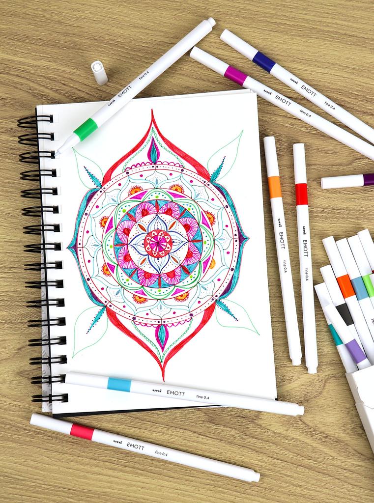 Mitsubishi Pencil EMOTT 10 Water-Based Pens, Colors, No. 1, PEMSY10C.NO1