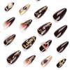 24 Pieces Europe and The United States Wear Nail Relief Cross Manicure Virgin Portrait Manicure Piece Love Gem Dark Brown Nail Piece
