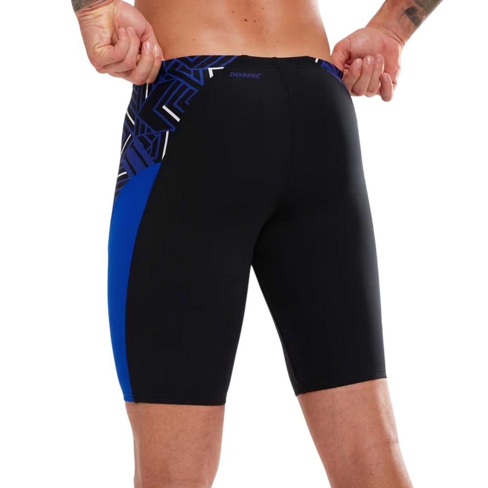 Speedo Mens Splice Geometric Pattern Swimming Jammer Shorts