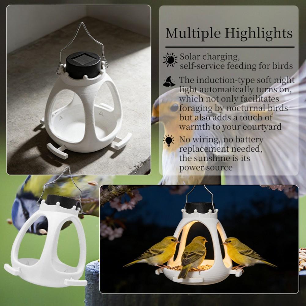 Solar Powered Hanging Bird Feeder for Garden and Patio Hummingbird Feeder with Integrated Light for Day and Night Use