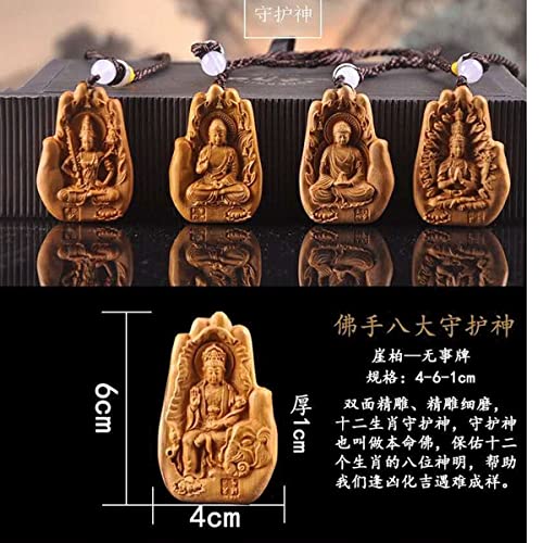Natural Cliffwood Buddhist Statue of Seishi Bodhisattva, Pendant, Miniature, Cell Phone Strap, Good Luck, Zodiac Amulet, Principle Deity, Protection f
