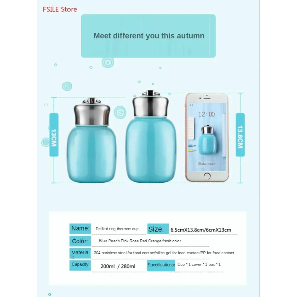 LMHBJY 200 ml/280 ml Mini-Vakuumflaschen, Thermoskannen aus Edelstahl für unterwegs, ideal als Reise-Trinkflasche oder Thermoskanne.