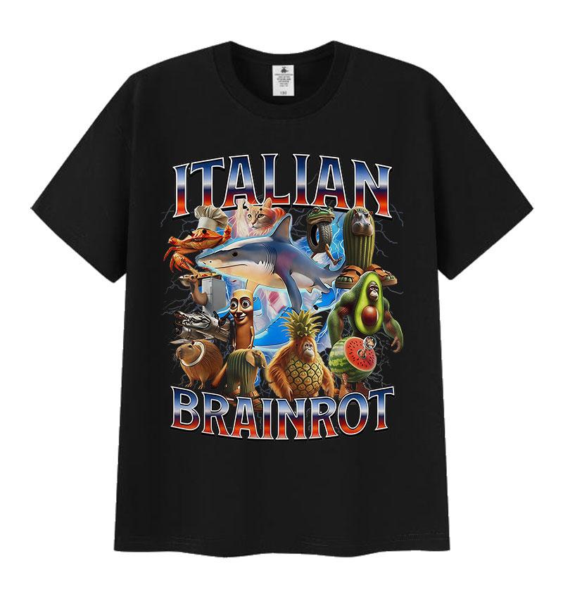 

Funny Italian Brainrot Meme T-shirts Unisex Tralalero Tralala Tung Tung Tung Sahur Bombardiro Crocodilo Brr Brr Patapim T Shirts 4XL
