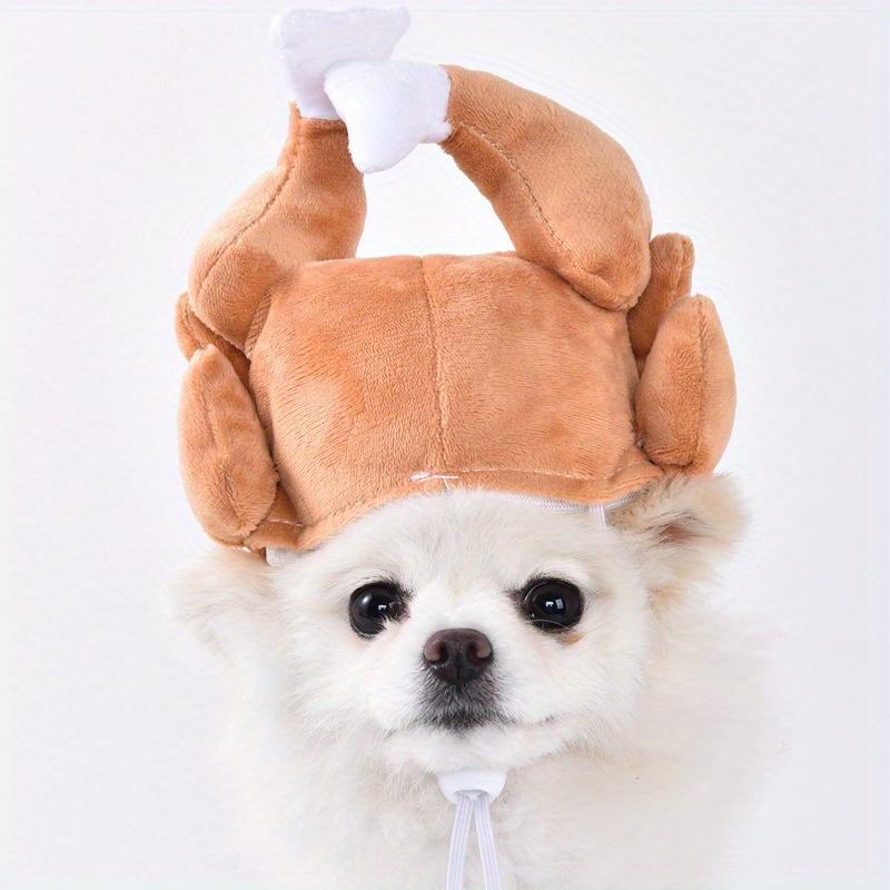 1PCS Fun Turkey Leg Pet Hat - Soft and Cozy Holiday Pet Costume for Cats and Puppies