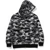 Bape Sudadera con capucha y cremallera completa para hombre, estampado de camuflaje de palmera, corte relajado, tiburón 1L30-115-313