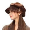 Octagonal Hat Autumn and Winter New Hat for Women Korean Version Beret Big Head Circumference Showing Face Little Painter Hat Trend