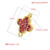 Light Luxury Copper Inlaid With Colored Diamonds Four-Leaf Clover Double Hanging Hole Hand Diy Bracelet Necklace Flower Connection Accessories Vs573