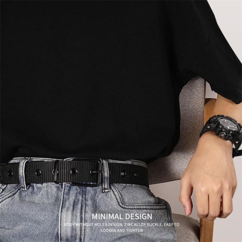 110/120/130cm Outdoor Sports Belt Canvas Men's Belt Pin Buckle Leather Belt Women's Trendy Belt With Jeans Belt For Men Women