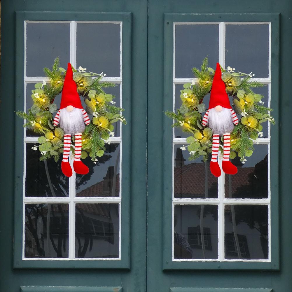 Festlicher Mittelpunkt 35*8*35cm Weihnachtsdekoration Beleuchtetes Design Lebensechte Grüne Blätter Schnelle Montage