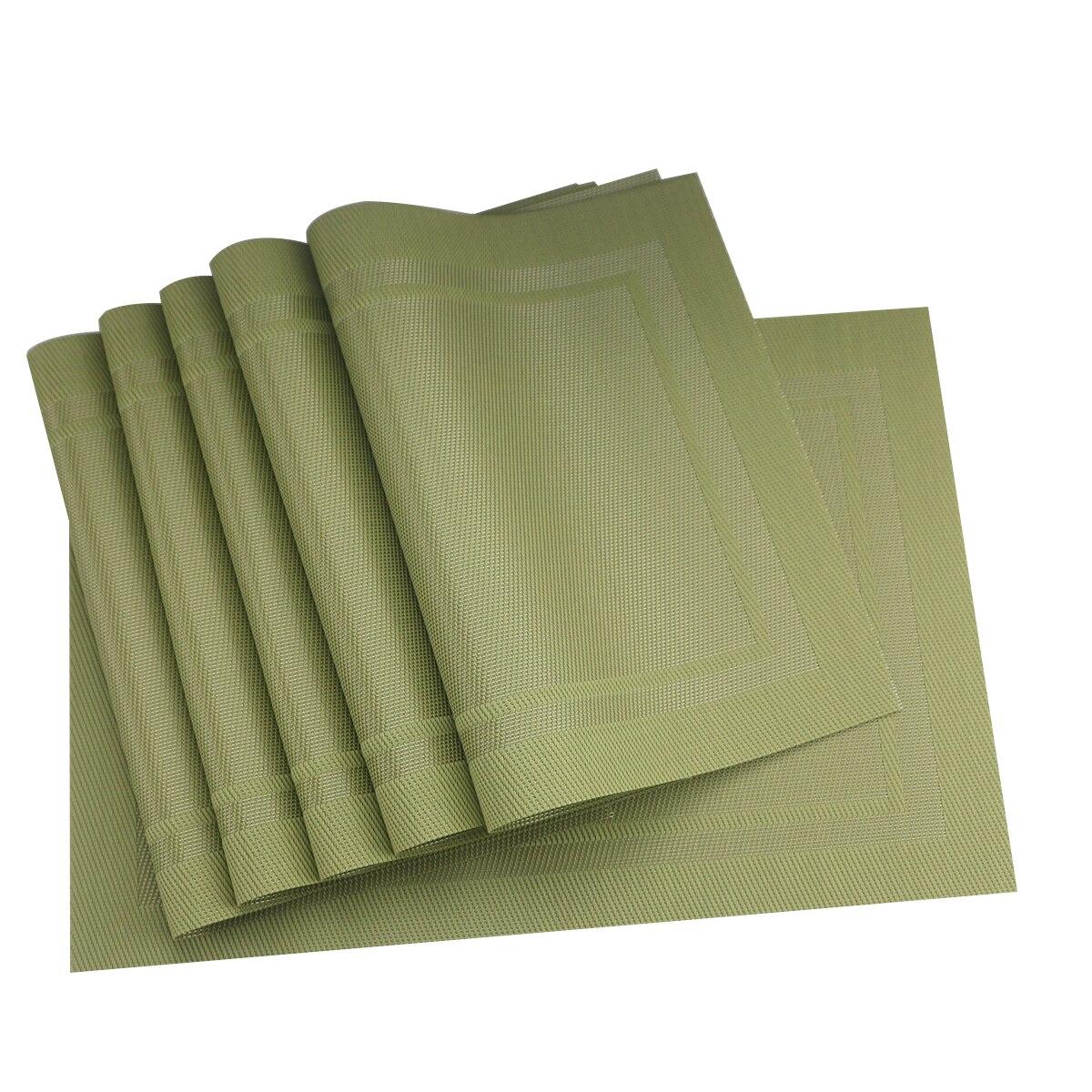 

Подставка для стола, 6 шт., кухонные обеденные салфетки из ПВХ для стола, обеденный коврик, подставка для стола, водонепроницаемая подставка для стола, индивидуальные салфетки, коврики для чашек зелёный