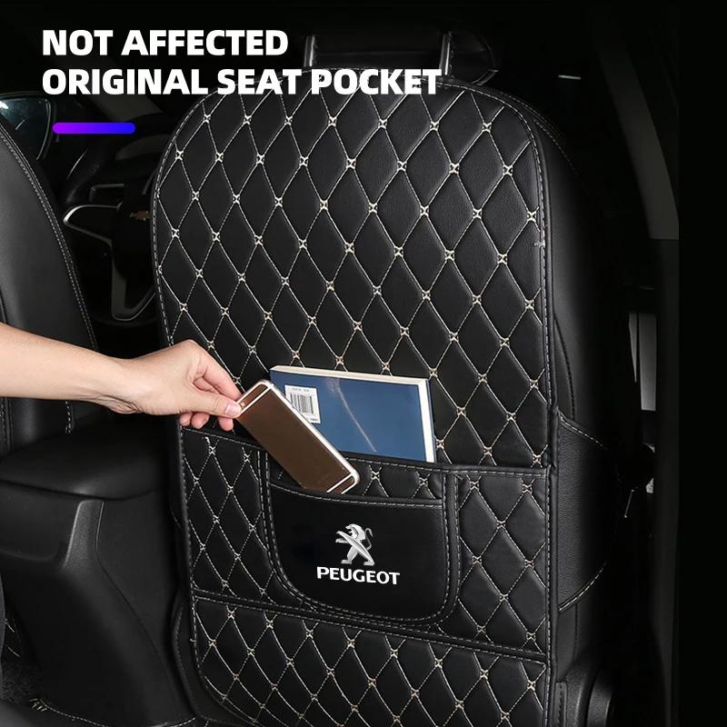 Car Seat Back Anti Kick Pad Leather Interior Anti Scratch Waterproof Protector Pads For Peugeot 407 508 307 308 3008 206 207 208