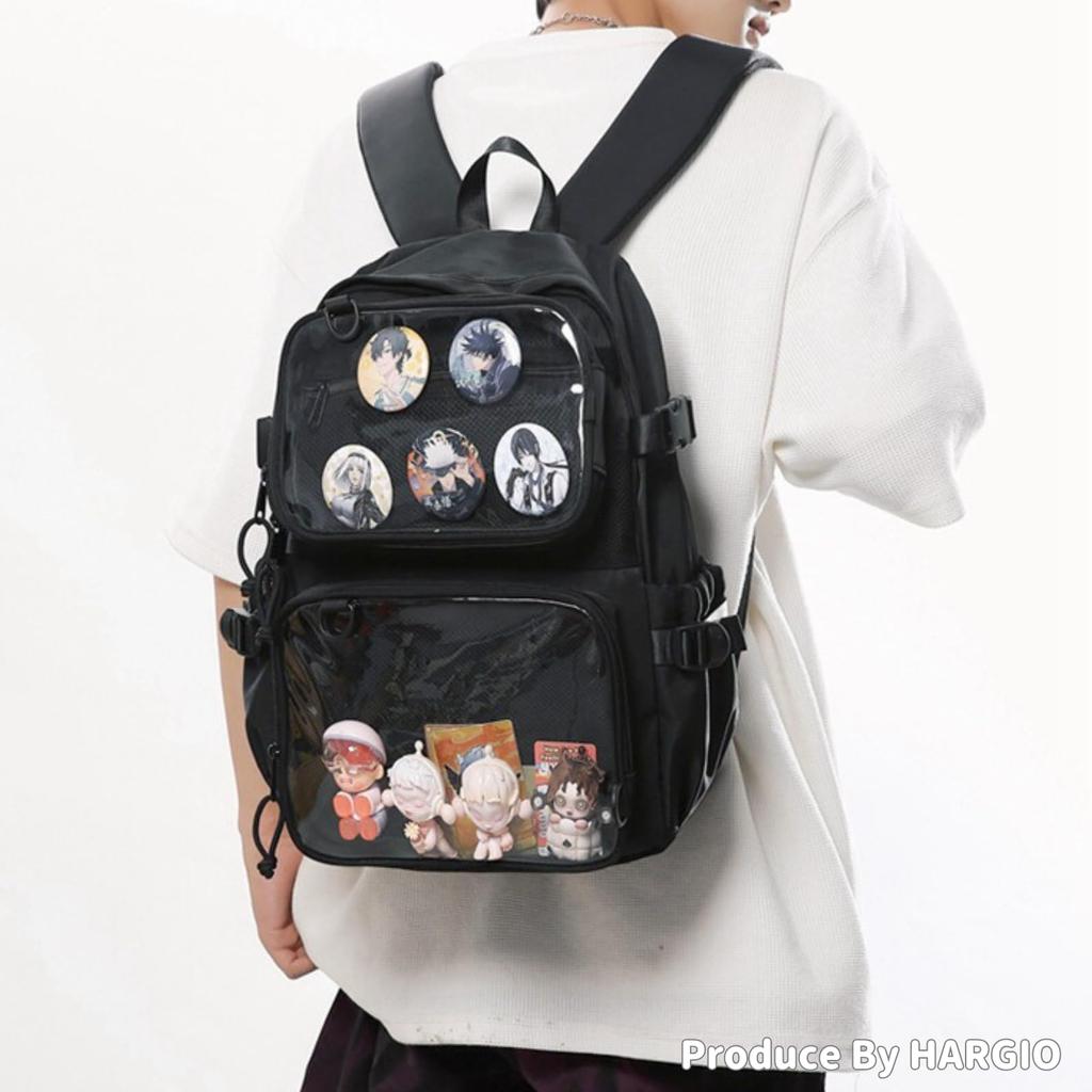 [Harujio] Detachable2-Way Ita Bag, Ita Backpack, Large Capacity, Transparent Backpack, Perfect for Otaku, Otaku Activities, and Oshi Activities,