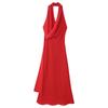European and American summer new French temperament sexy neck collar long pure desire dress