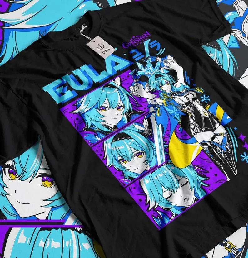 Unisex Genshin Impact Eula Raiden Shogun Gaming TShirt Anime Waifu Shirt S