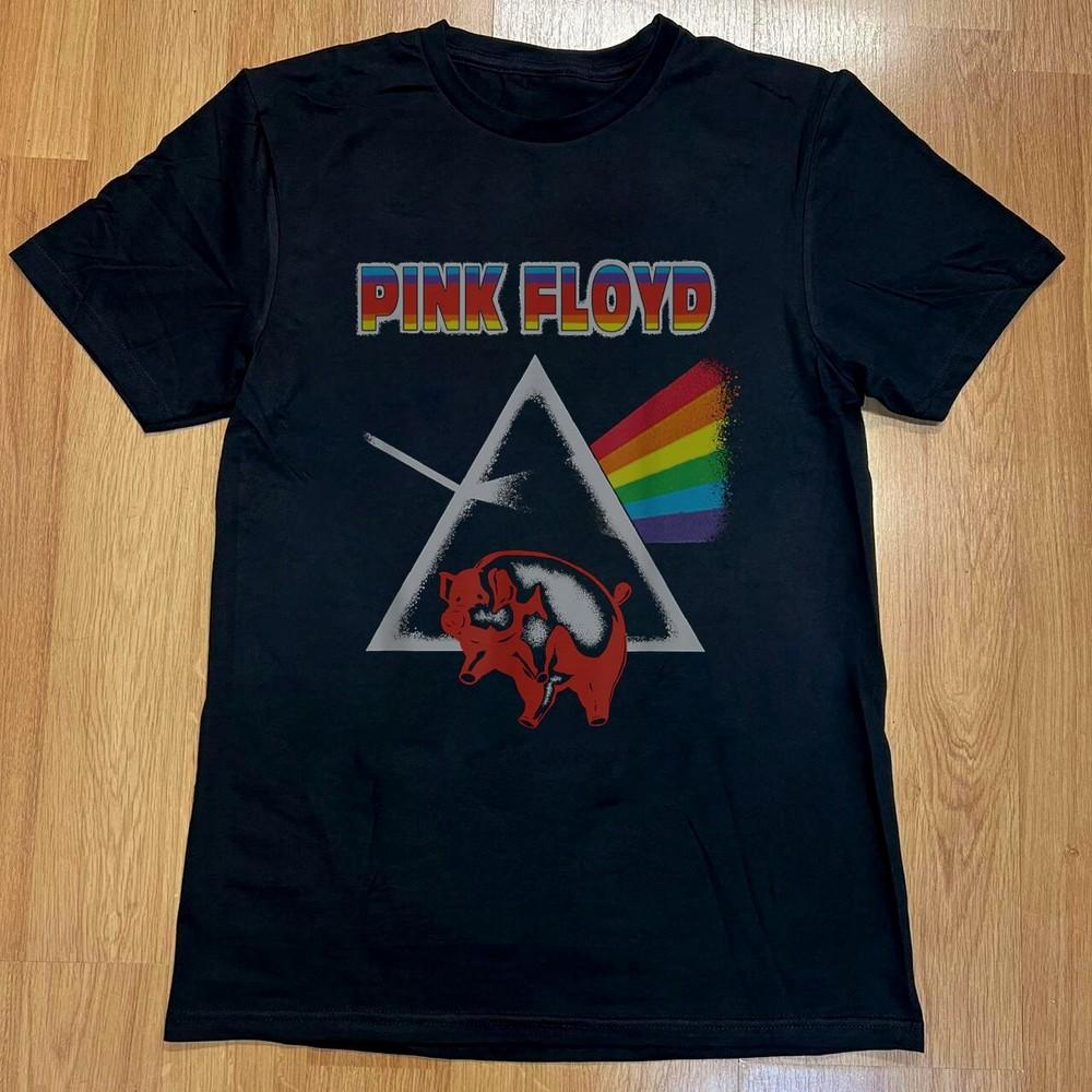 Pink Floyd Dark Side of the Moon Prisma & Schwein Unisex Schwarzes T-Shirt, Größe S-5XL Unisex T-Shirt