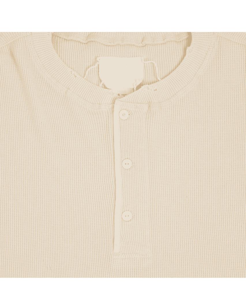TUEWID Tuewid Classic Waffle Knit Henley Longsleeve T-Shirt