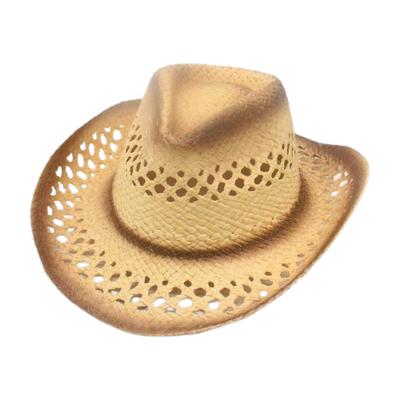 Simple Travel Beach Travel Cowboy Straw Hat Hollow Breathable Spring And Summer Windproof Sun Hat