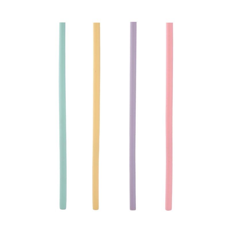 4pcs Reusable Silicone Straws Set with Cleaning Brushes for Water Milk Juices Smoothies Flexible Portable Straight Bent Straws