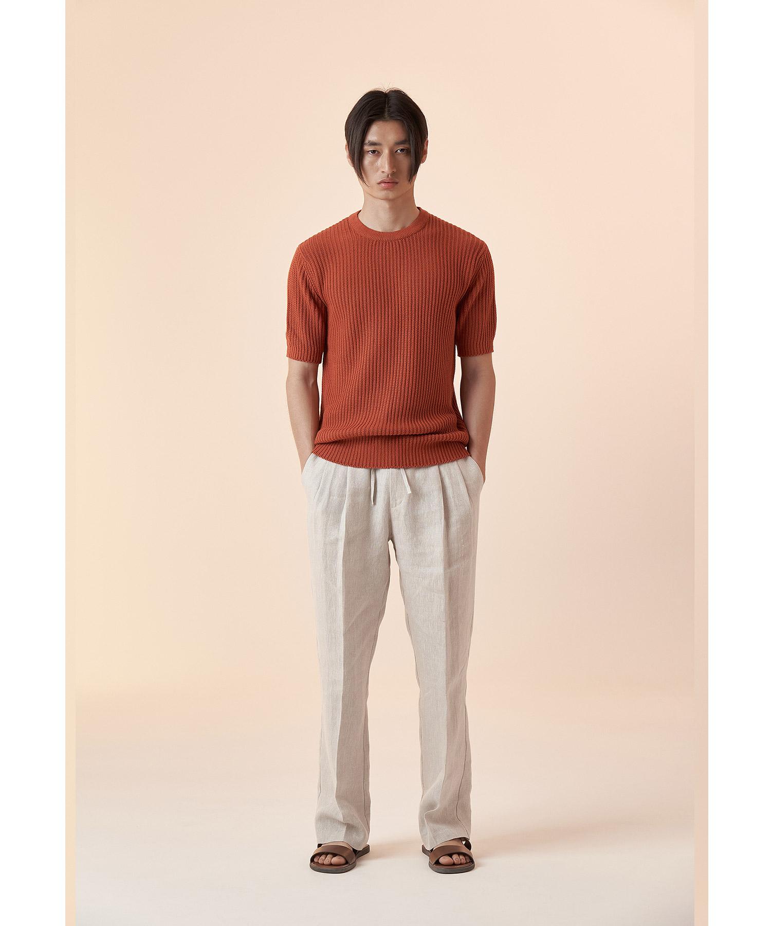 Iolo Organic Cotton Half Crew Neck_Brick Brick/L