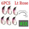 6PCS Scud Nymph Flies Copper Wire Weighted Flash Dubbing Caddis Larva Emerger Fly Fishing for Trout Czech Nymphing River Fishing