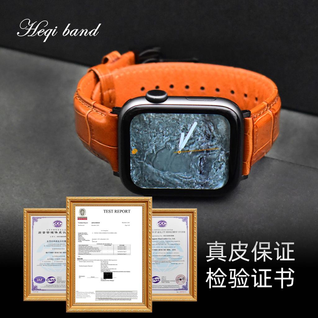 Per Iwatch Apple Cinturino Orologio Coccodrillo Applewatch8Se7 Cinturino Orologio Pelle di Mucca Primo Strato