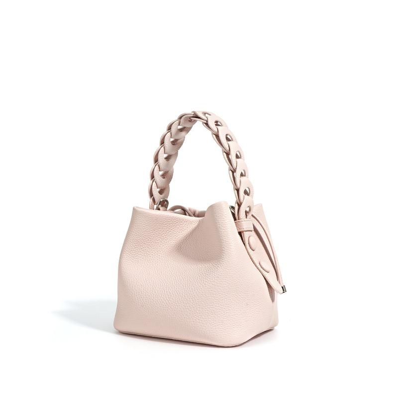 New first-layer cowhide vegetable basket bag versatile commuter handbag single shoulder messenger bag women's bag