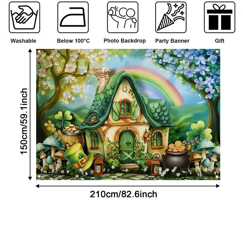 LS Photography Background Green Leave Saint Patricks Day Kid Birthday Party Cake Smash Portrait Decor Backdrop Photo Studio