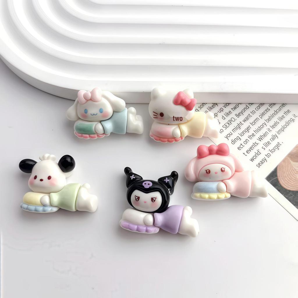 Cute Cartoon DIY Resin Ornaments: Sanrio Swimming Series Hair Clips, Phone Cases & Shoe Buckles