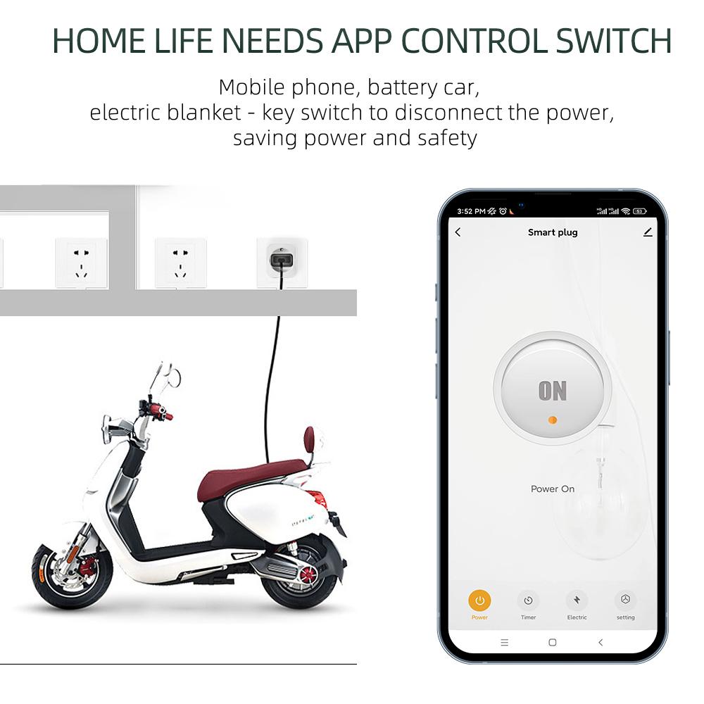 Tuya WiFi Smart Plug 16A EU Plug Socket Power Monitor Timing Function Outlet Safety Socket Works With Google Home Alexa