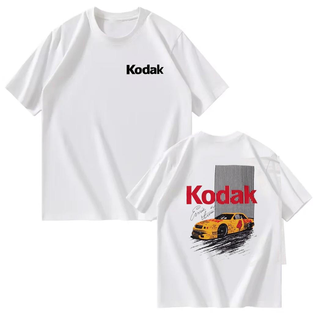 Kodak Summer Brand Men T-shirt Cotton Solid Color Daily Graphic Print Casual Breathable Short Sleeve Top Tees Women Clothing