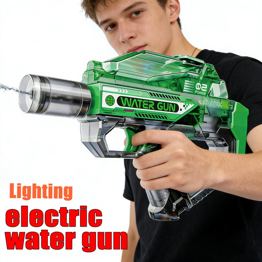 Electric Water Gun Toy Kids Water Squirt Gun with Lights and Sound Automatic Continuous Firing Watergun Beach Pool Outdoor Toy