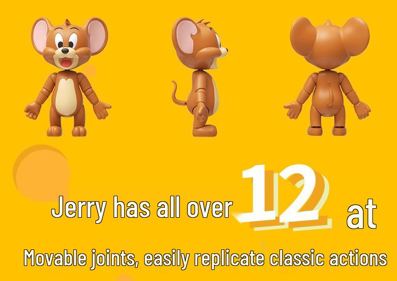 Jiaqi Cat and Mouse Classic Building Blocks - Hand-Painted Educational Toy Figures for Kids