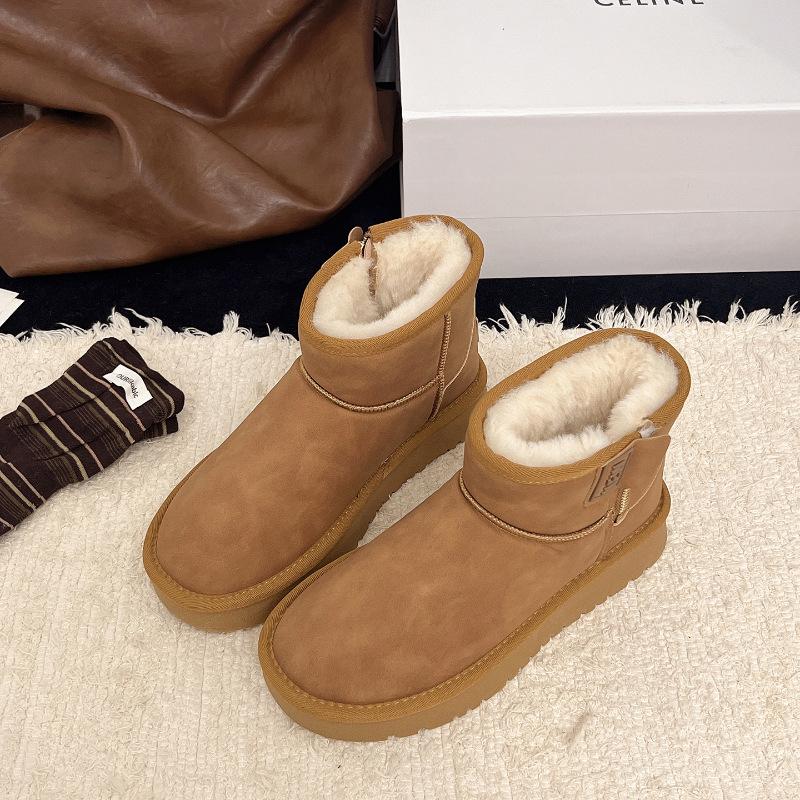 Winter new snow boots women's short snow cotton piled thickened snow-proof warm platform shoes women's shoes