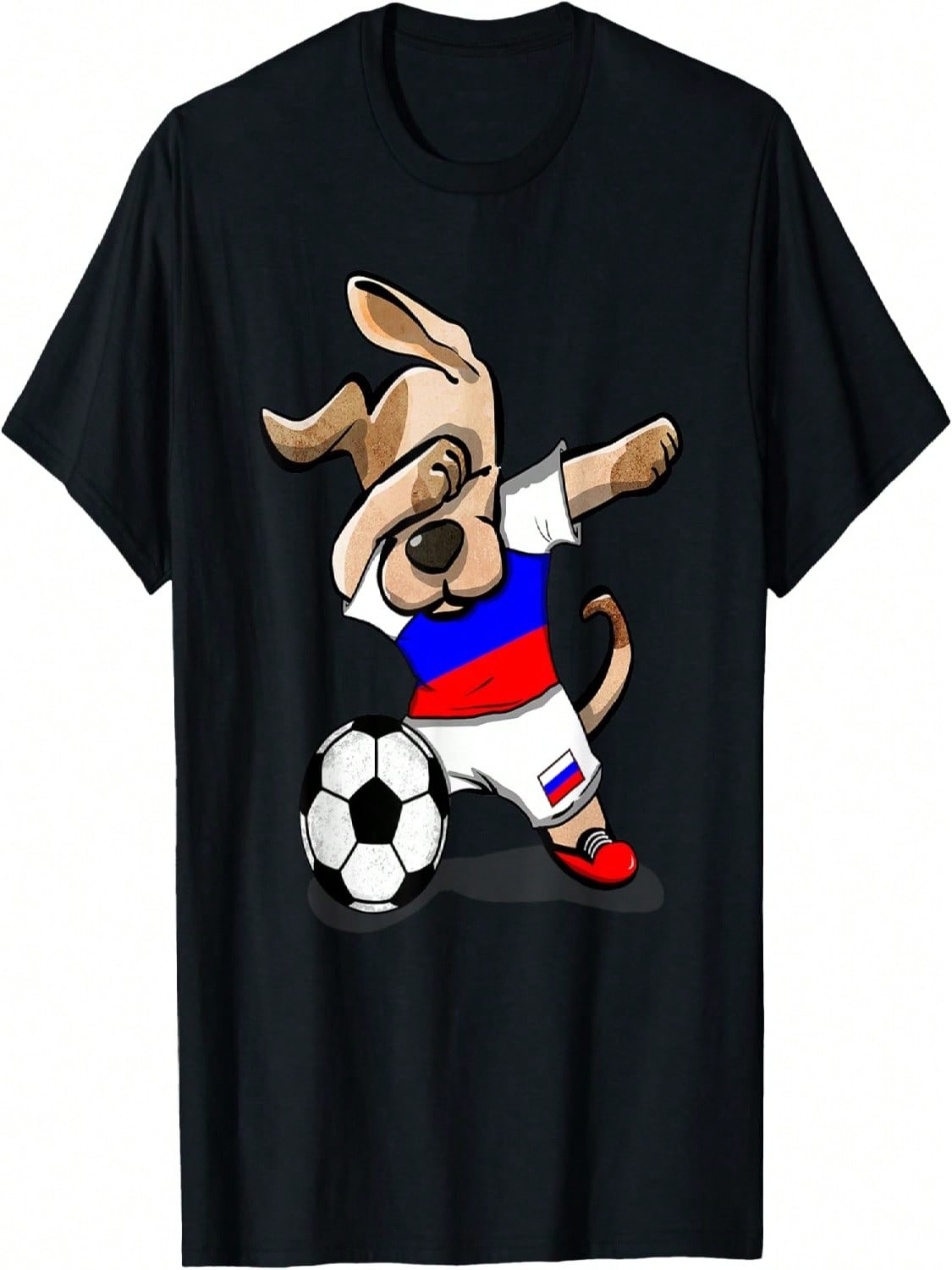 Funny Dabbing Dog Russia Soccer Jersey Russian Football Team T-Shirt S разноцветный