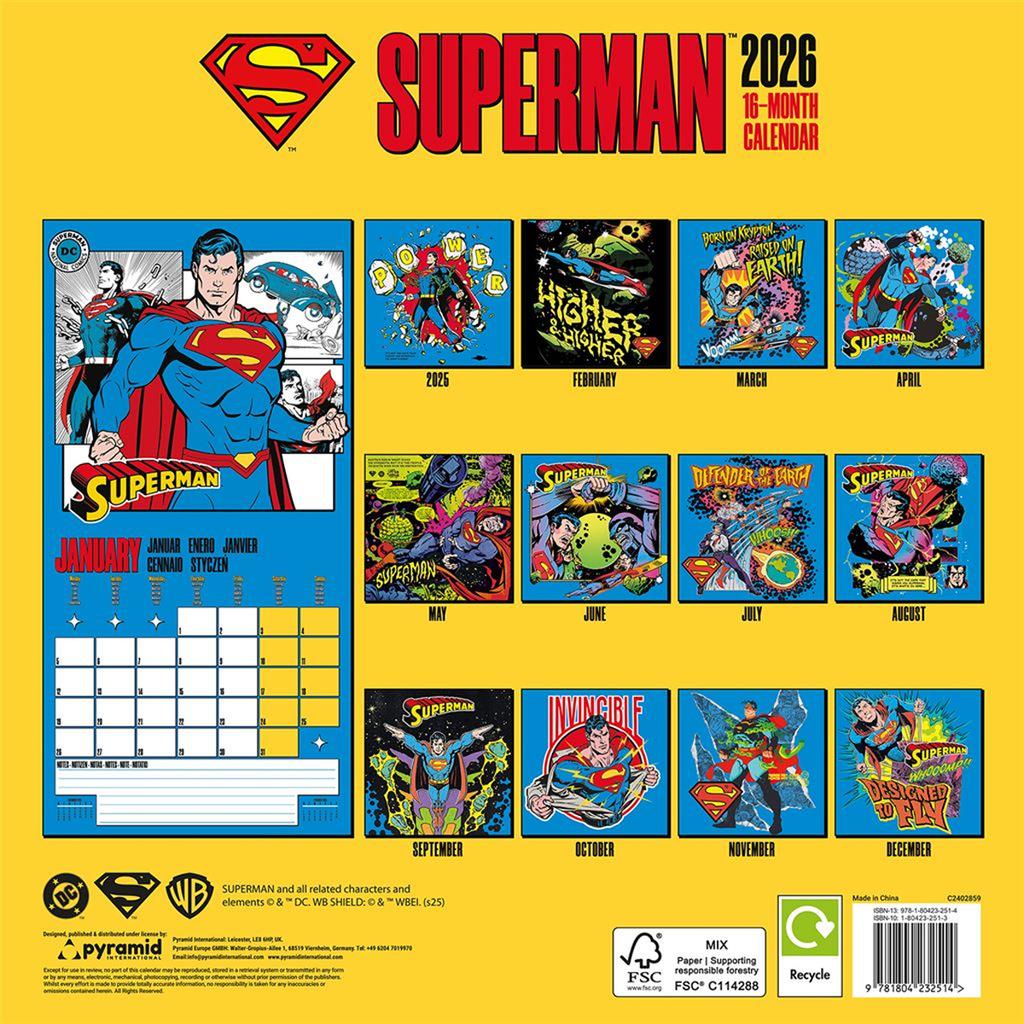 SUPERMAN 2026 Comic Calendar