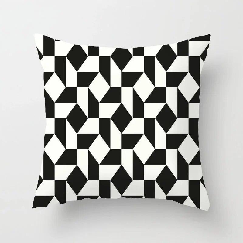 

Черно-белая абстрактная наволочка для подушки Маленькая наволочка для дивана Квадрат 40x40cm