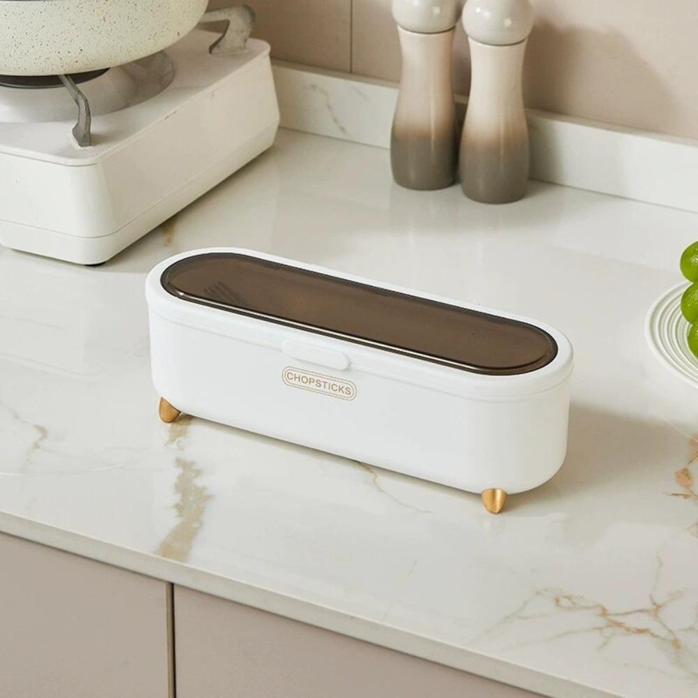 

With Lid Cover Chopstick Storage Box Anti Dust Spoon and Chopstick Organizer Desktop белый