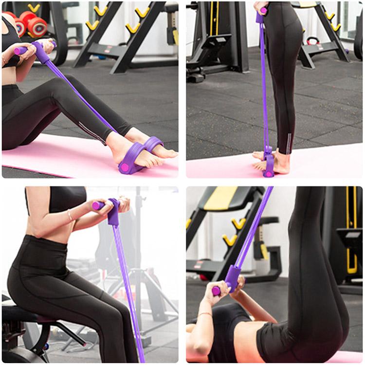 Gym Yoga Fitness Body Trimmer Foot Multi Function Tension Sit up Pull Rope Elastic Resistance Bands