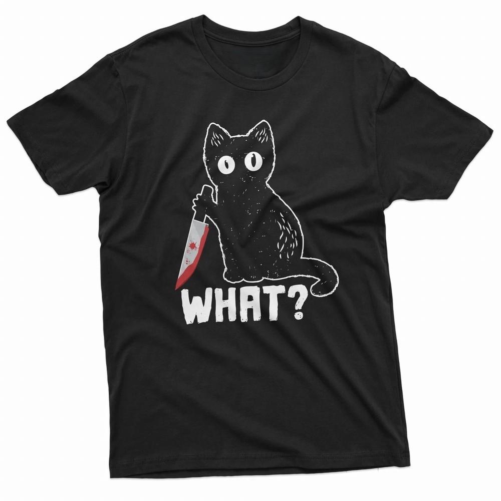 Funny Cat Knife Halloween Humor T-Shirt Unisex T-Shirt XL