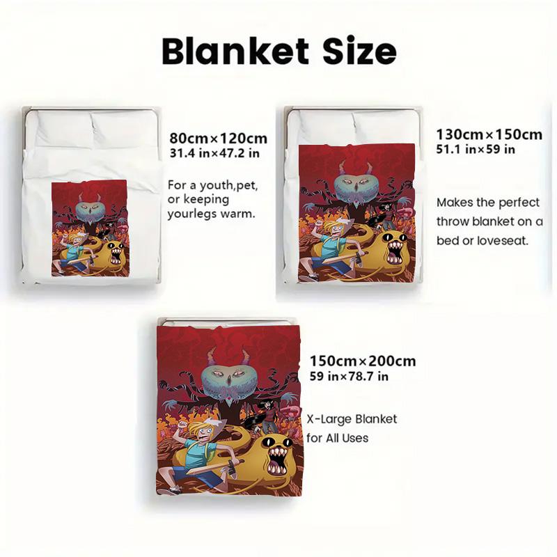 Adventure Time 2D Flat Pattern Flannel Blanket High quality All Seasons Warmth and Comfort Perfect for Christmas Gifts.MMT0918419