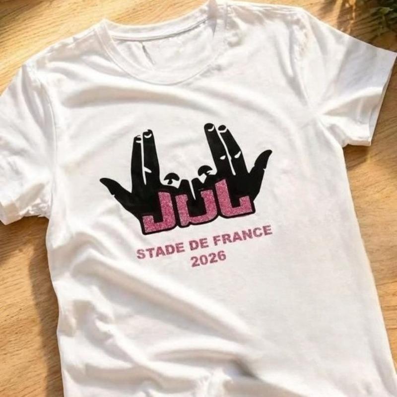 

France Rapper JUL 2026 concert Graphic Unisex Cotton Shirt 2026 Summer New Unisexs Fashion Y2k Hip Hop Streetwear Tshirt fan gift 4XL